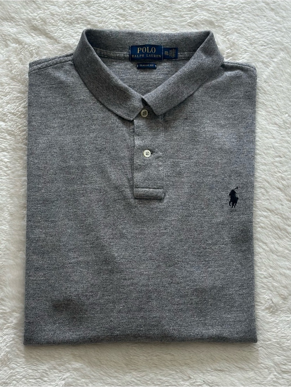 Polo Ralph Lauren Men's XXL Classic Fit Short Sleeve Polo Shirt Gray 27"x32”